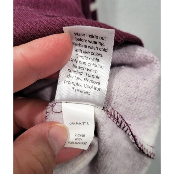 Womens SO Striped Plum & White Crewneck Soft Sweatshirt Size L - Picture 6 of 11